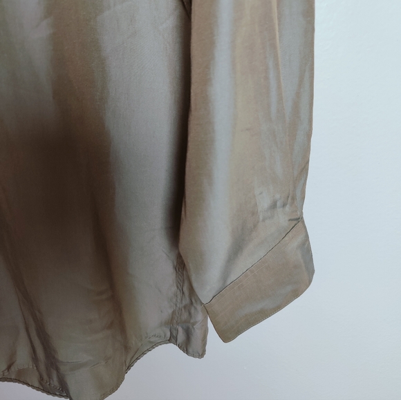 VTG 90s DKNY Men's Green Metallic Iridescent Dress Shirt, Size M/15.5 (32/33) - Picture 6 of 11